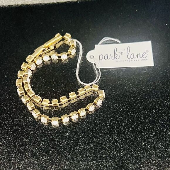 Vintage Park Lane Gold Clear Rhinestone Sparkly Dainty Tennis Bracelet NWT 1390 - Picture 3 of 12